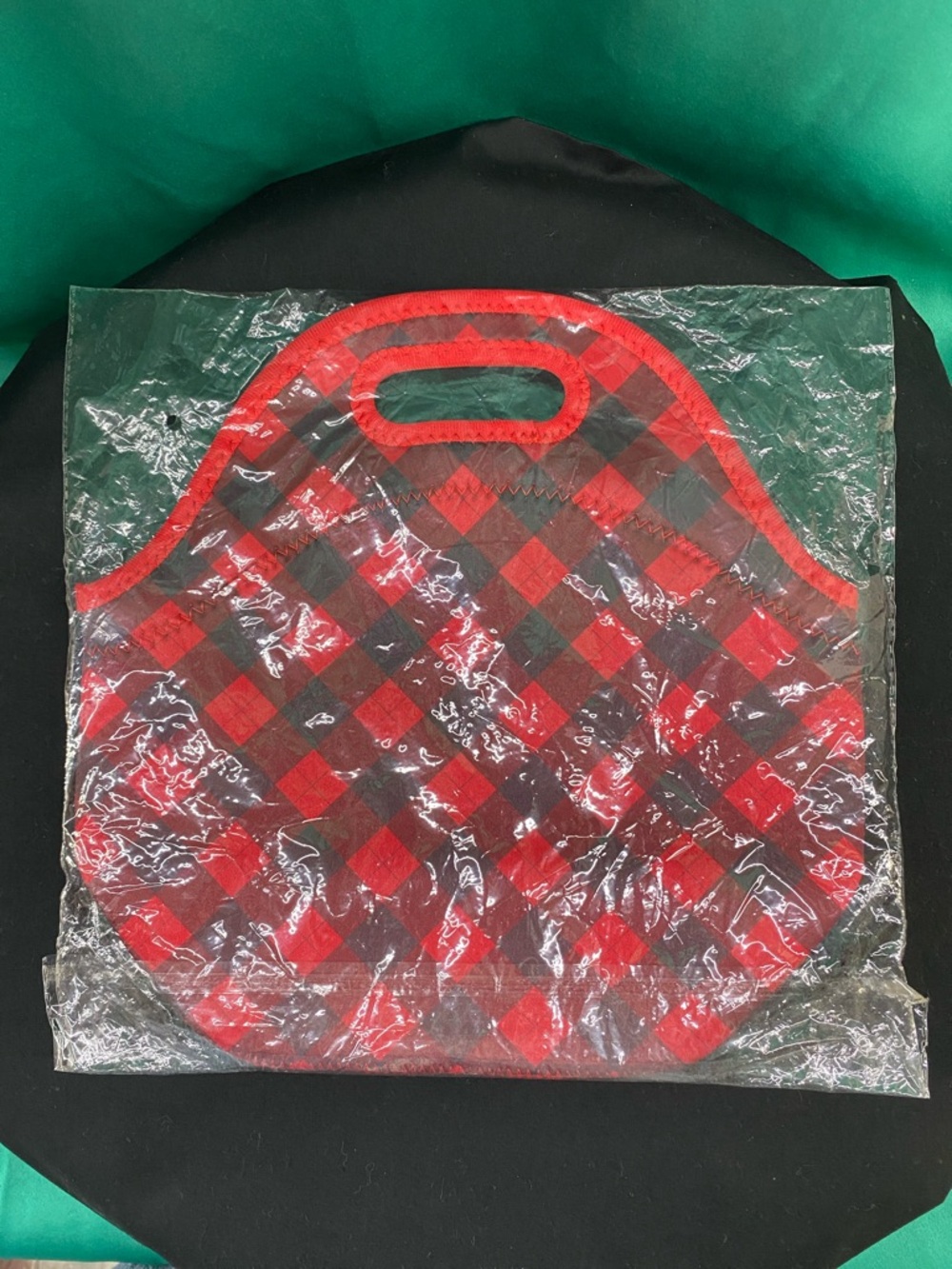 OHIO STATE Buffalo Plaid Zippered Insulated Neoprene Lunch Tote Caddy—New in Bag - Picture 4 of 12